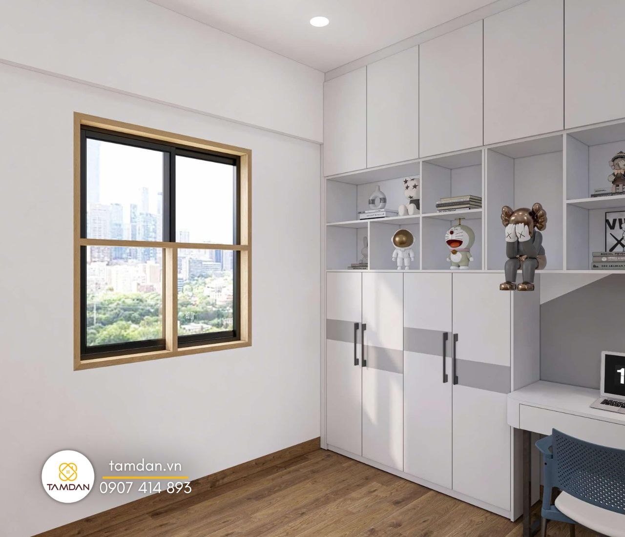 tủ đứng phòng ngủ căn hộ của chị Lan quận 12