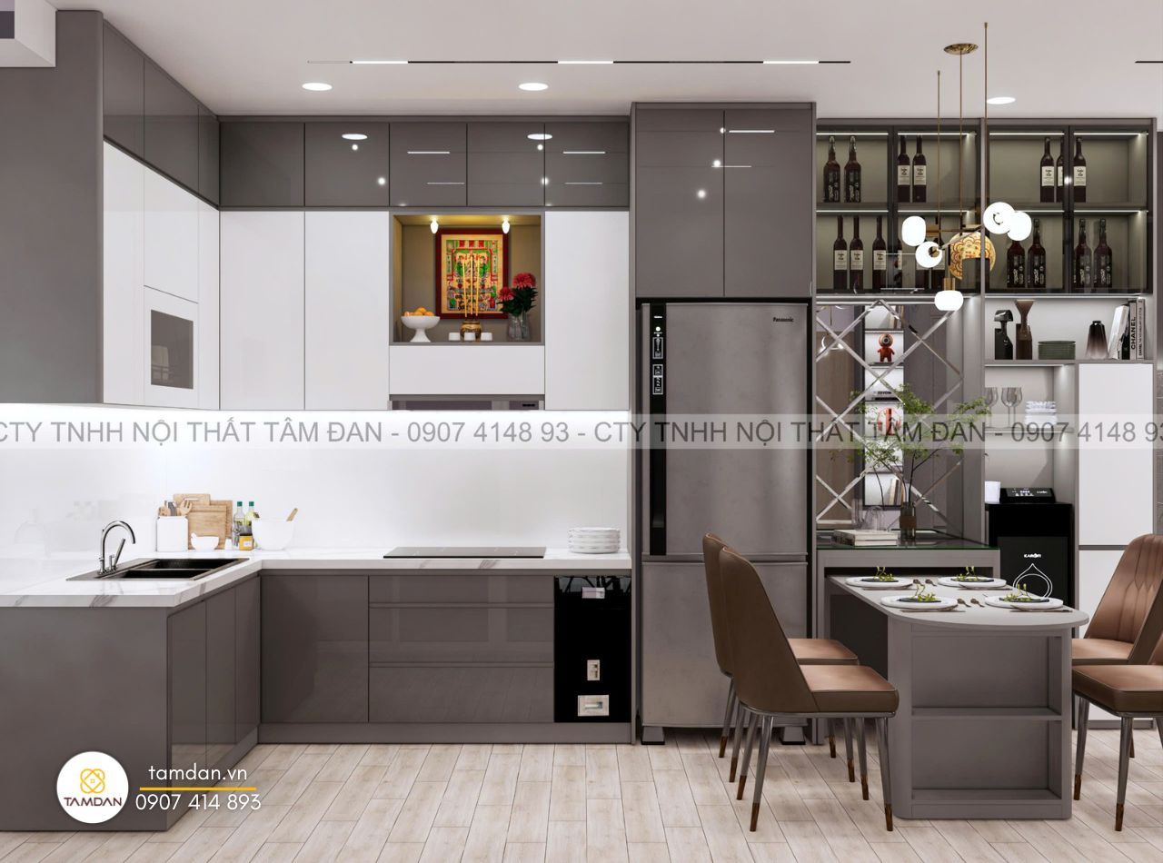 nhà bếp của căn hộ - Nội Thất Tâm Đan