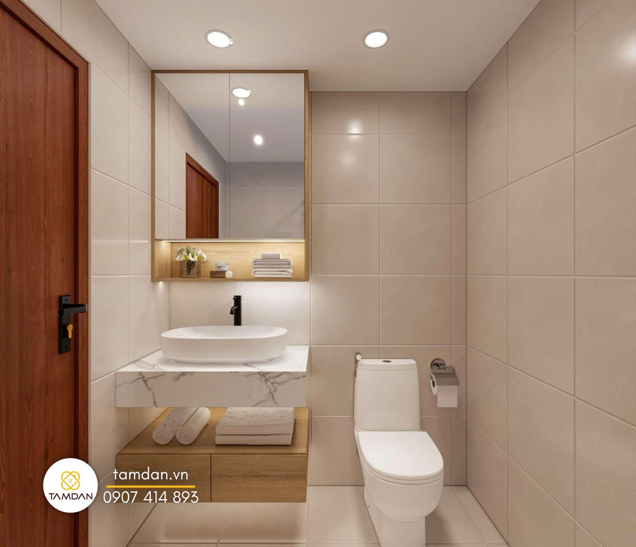 Thiết kế nội thất căn hộ đẹp - wc của căn hộ