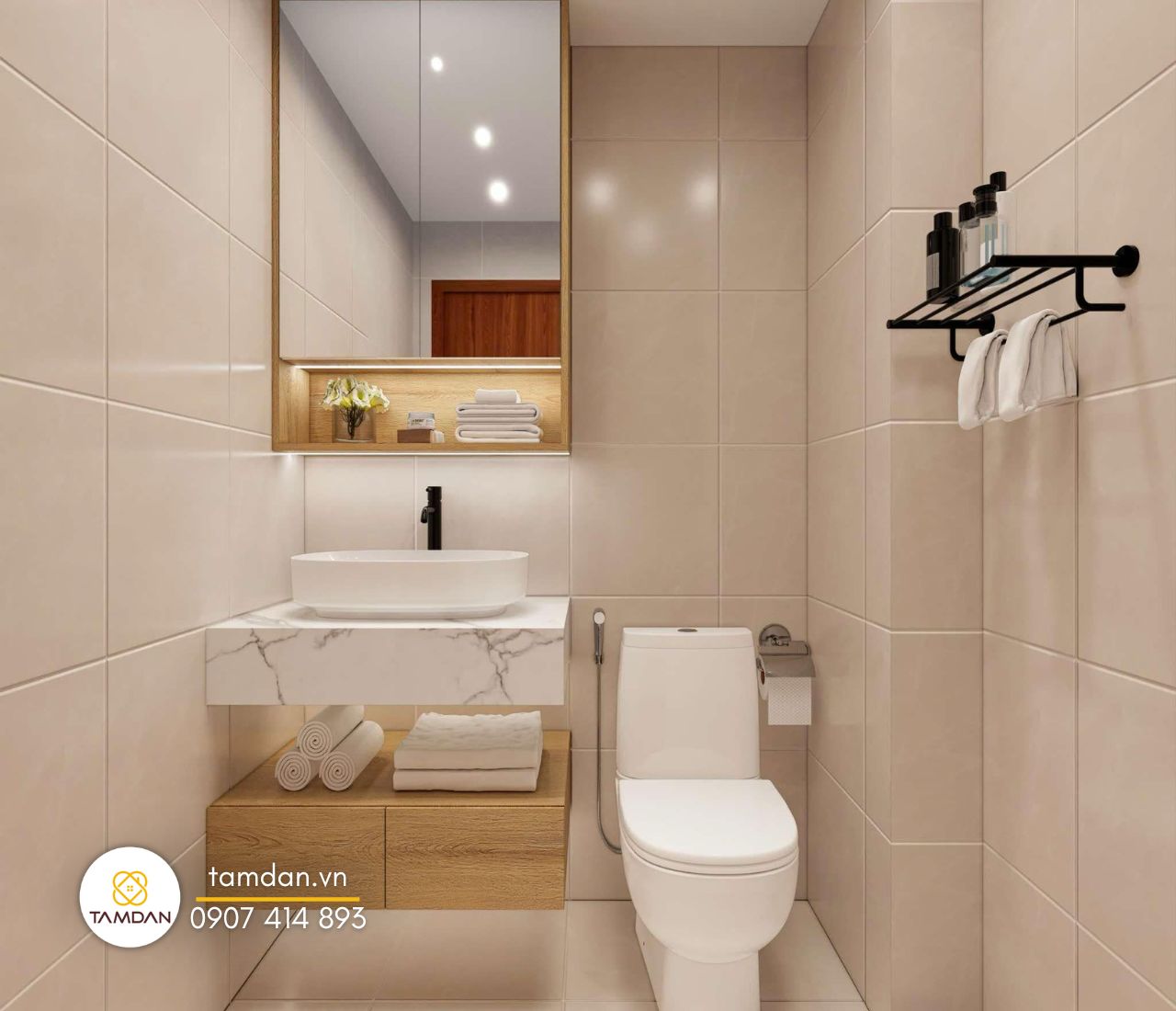 Thiết kế nội thất căn hộ đẹp - wc của căn hộ